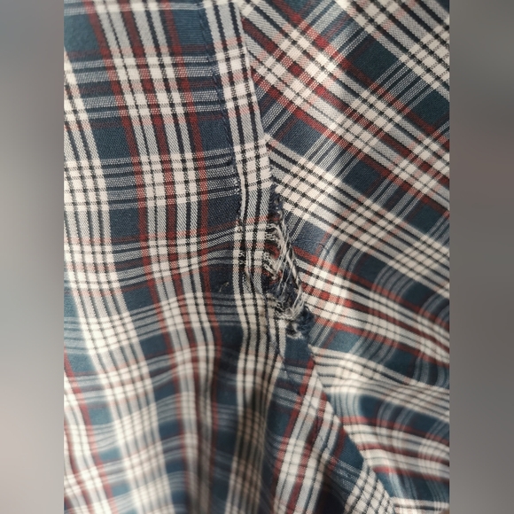 Original Penguin Navy, Burgundy and White Checkered Button-Down Shirt Size L - Picture 7 of 7
